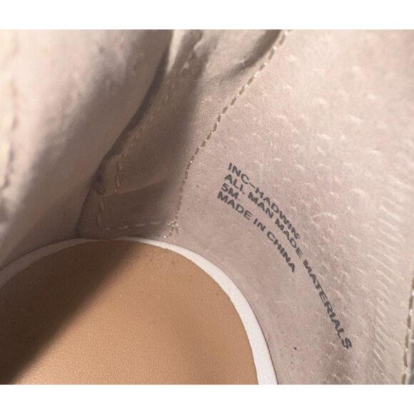 White INC Womens Leather Ankle Strap Sandals With Zipper Back Size 5M - Picture 3 of 7